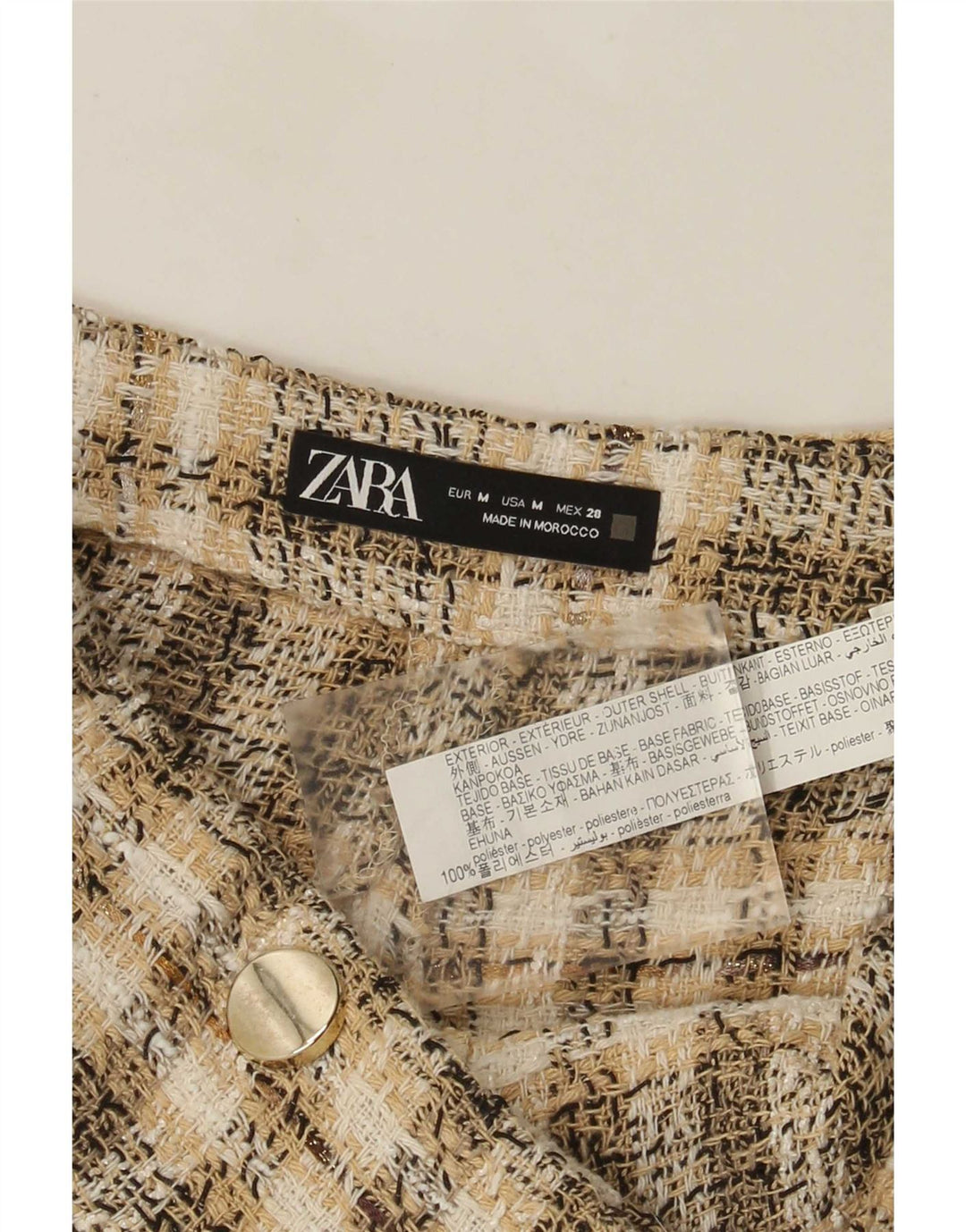 Zara ženske ležerne kratke hlače srednje veličine W28 smeđi karirani poliester