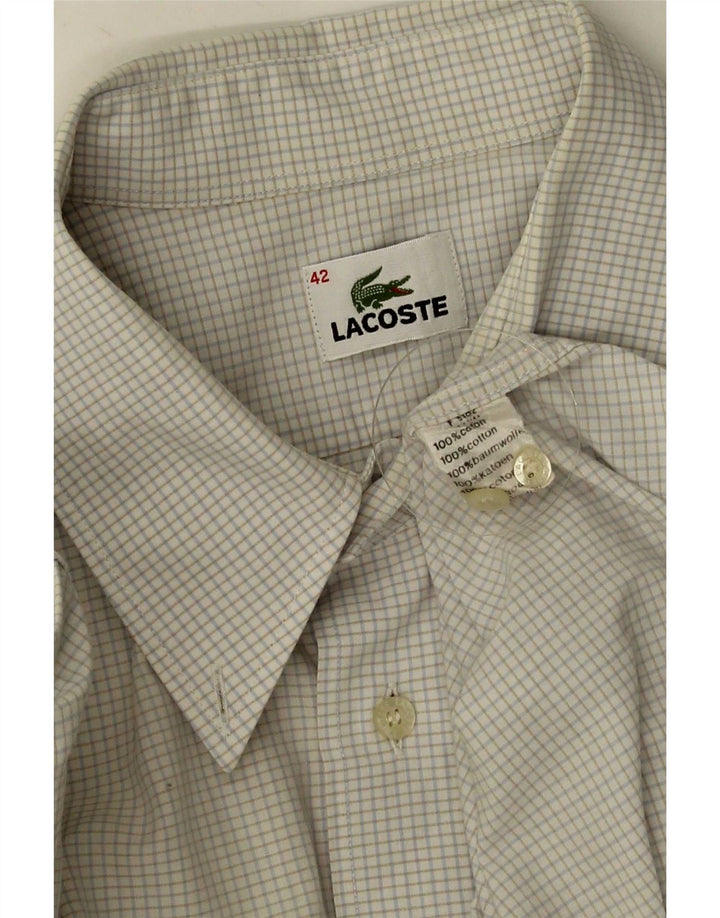 Lacoste muška košulja kratkih rukava, veličina 42, veliki bijeli karirani pamuk