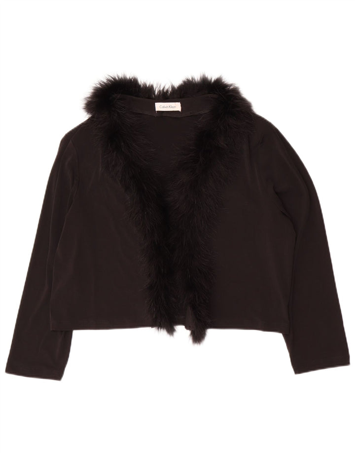 CALVIN KLEIN Ženska majica s bolerima 3/4 rukava UK 14 Veliki crni poliester