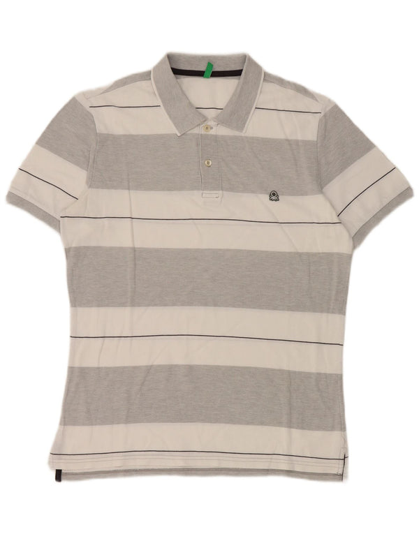 Benetton muška polo majica srednje sive pruge
