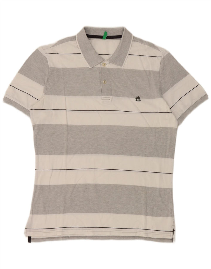 Benetton muška polo majica srednje sive pruge