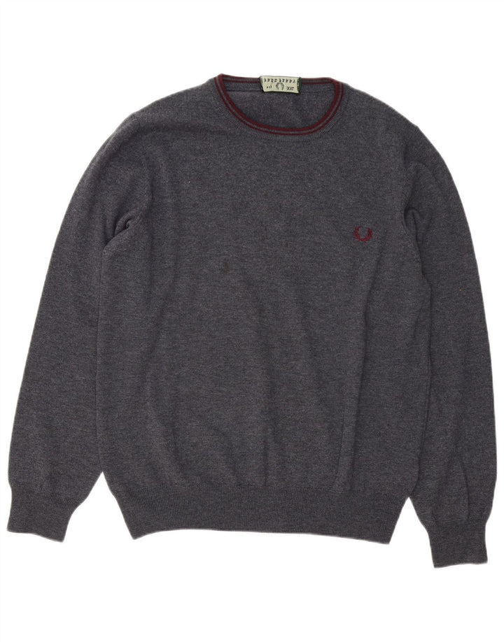 Fred Perry muški džemper s okruglim izrezom 2XL siva vunena