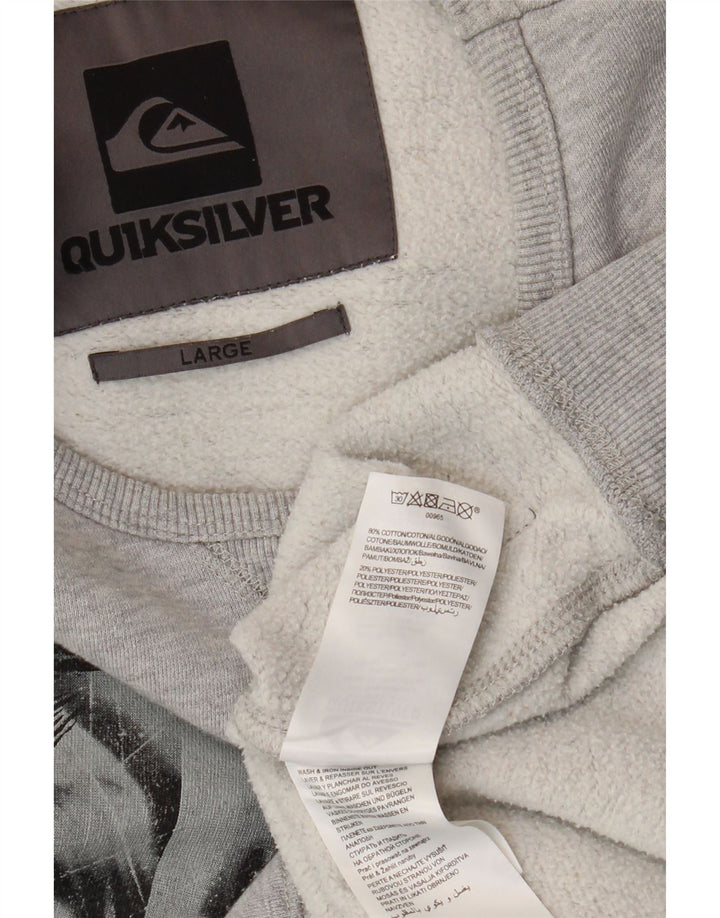 Quiksilver muška majica s grafičkim motivima, veliki sivi pamuk
