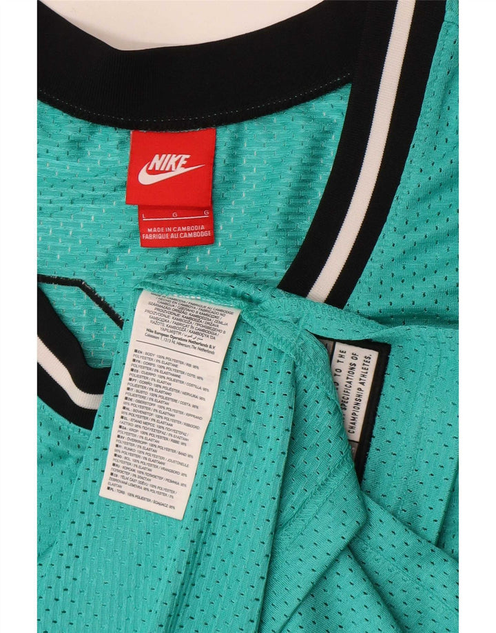 Nike muški zračni gornji dio prsluka s velikim zelenim prugama od poliestera