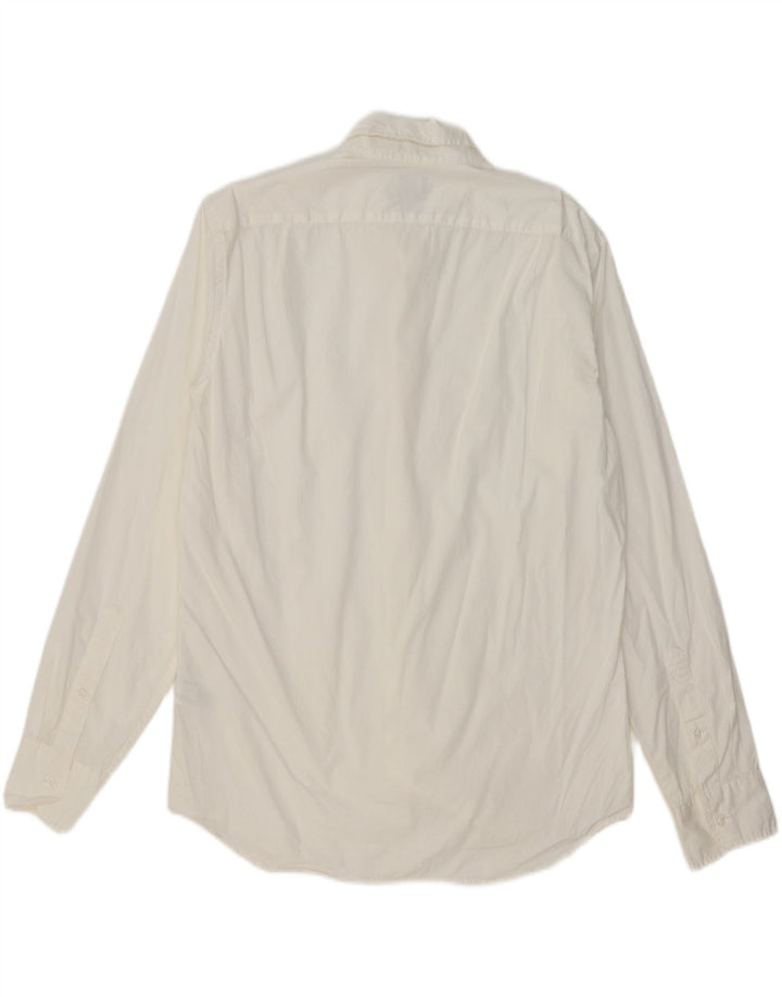 J. CREW Mens Flex Slim Fit Shirt Medium White Cotton Vintage J. Crew and Second-Hand J. Crew from Messina Hembry 