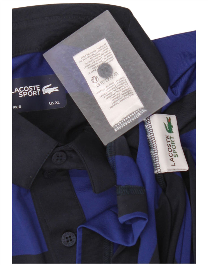 LACOSTE muška polo majica veličina 6 XL tamnoplavi poliester na pruge