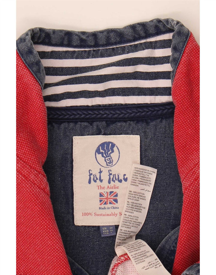 Fat Face Ženska prevelika majica s kratkim rukavima UK 10 Small Red Colourblock