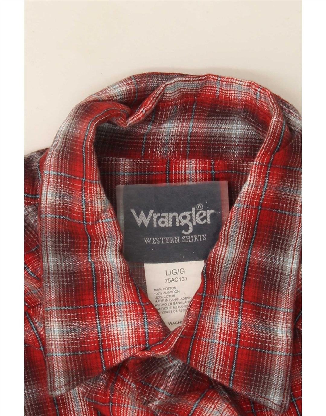 Wrangler muška vestern flanelska majica, veliki crveni karirani pamuk