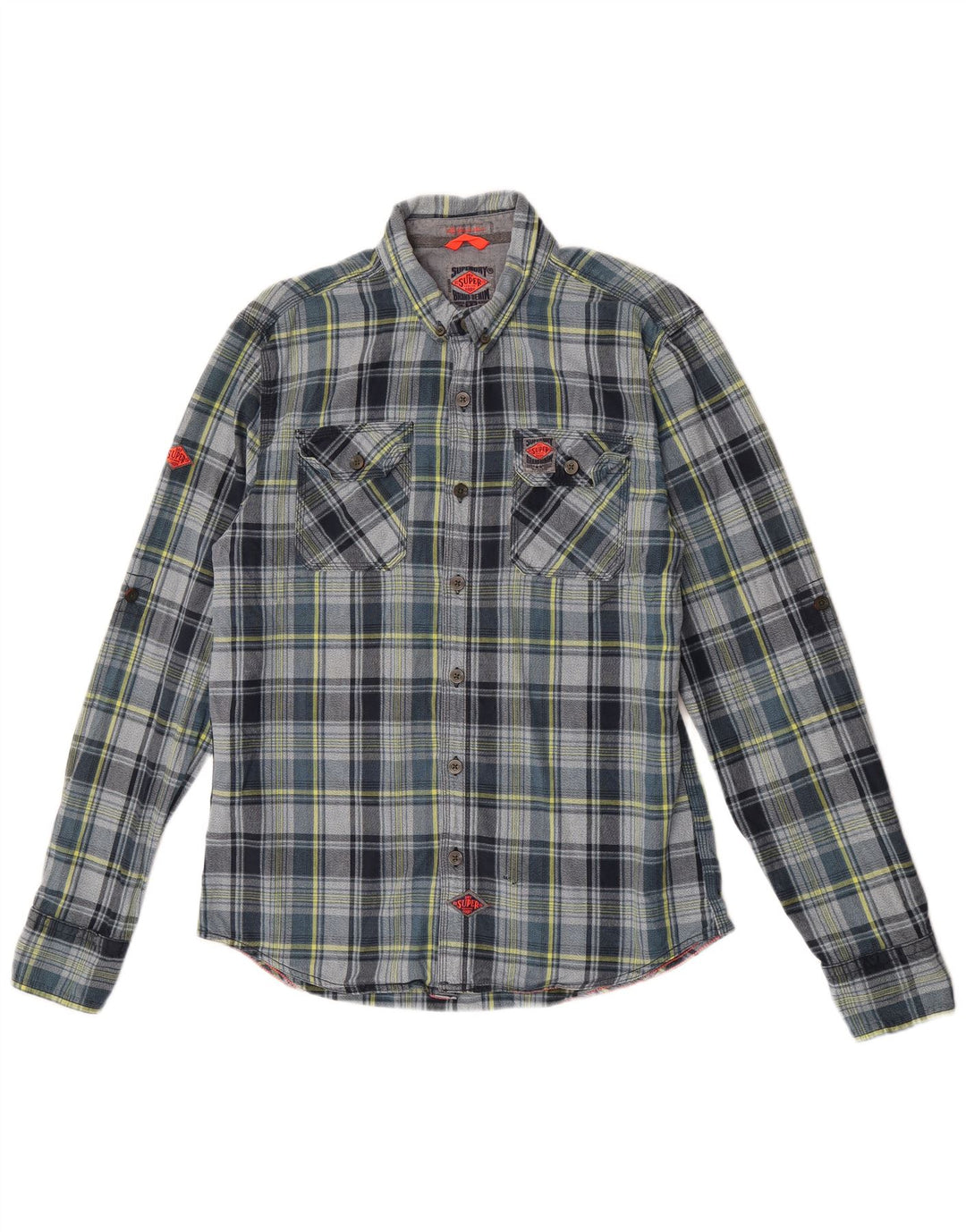 Superdry muška flanelska košulja 2XL sivi karirani pamuk