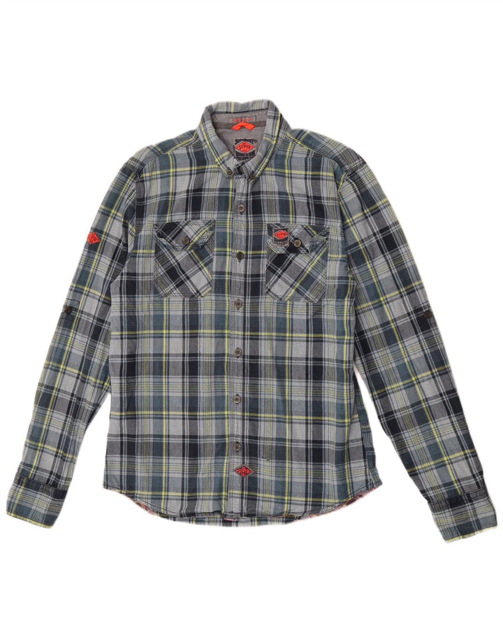 Superdry muška flanelska košulja 2XL sivi karirani pamuk
