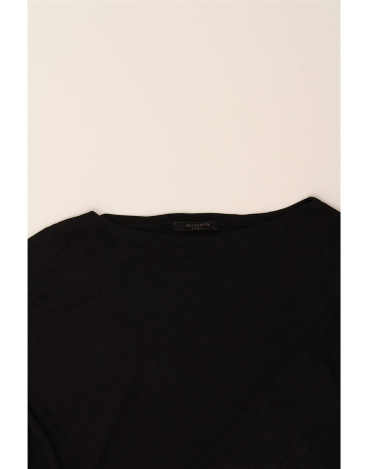 ALL SAINTS Womens Oversized Top 3/4 Sleeve UK 6 XS Black Vintage All Saints and Second-Hand All Saints from Messina Hembry 