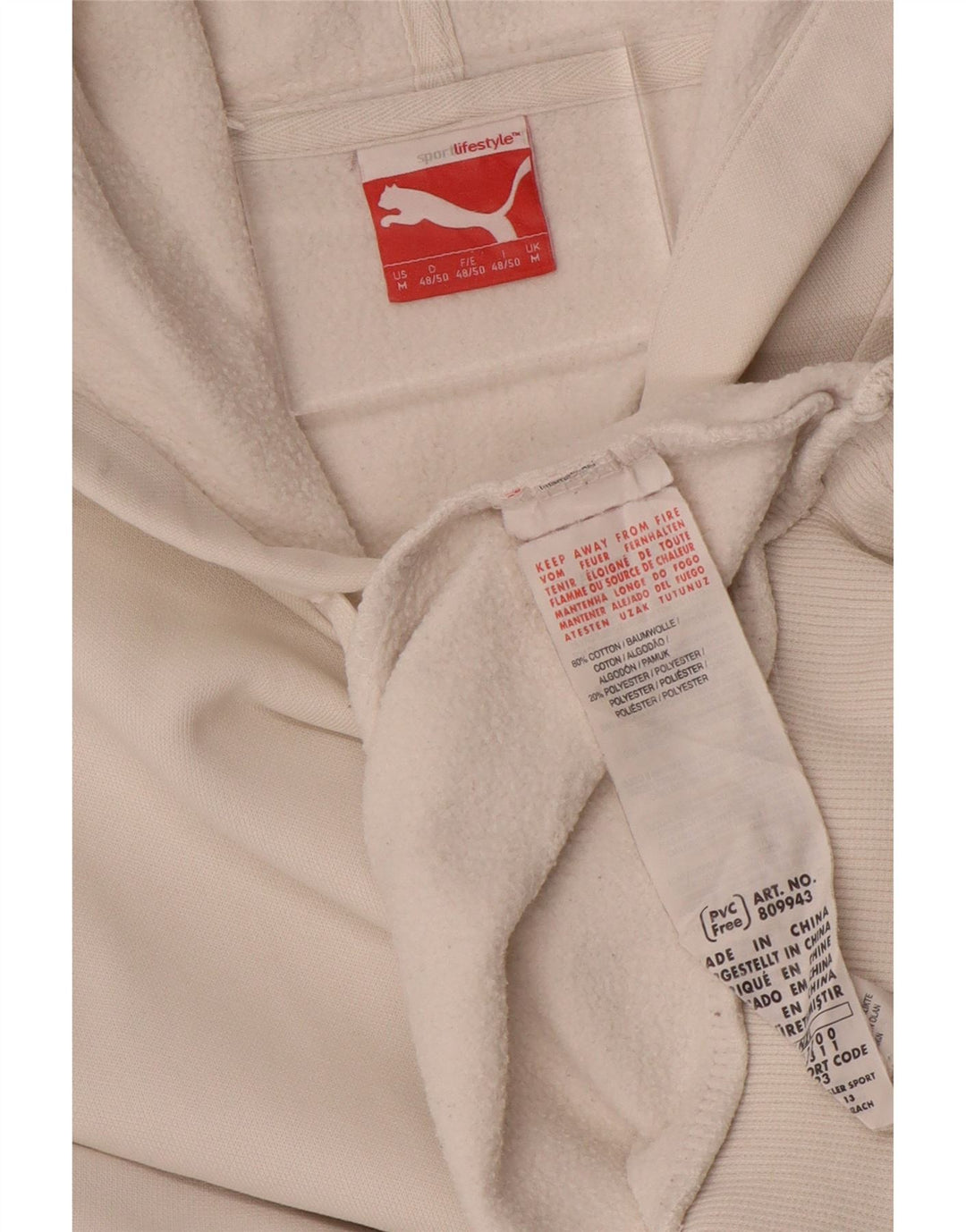 PUMA muška majica s kapuljačom Srednje bijeli pamuk