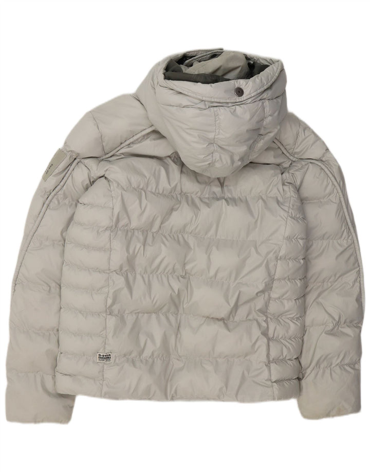 G-STAR muška podstavljena jakna s kapuljačom UK 38 srednje sivi poliester