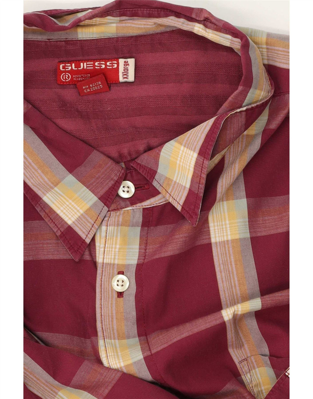Guess muška košulja kratkih rukava 2XL bordo karirano