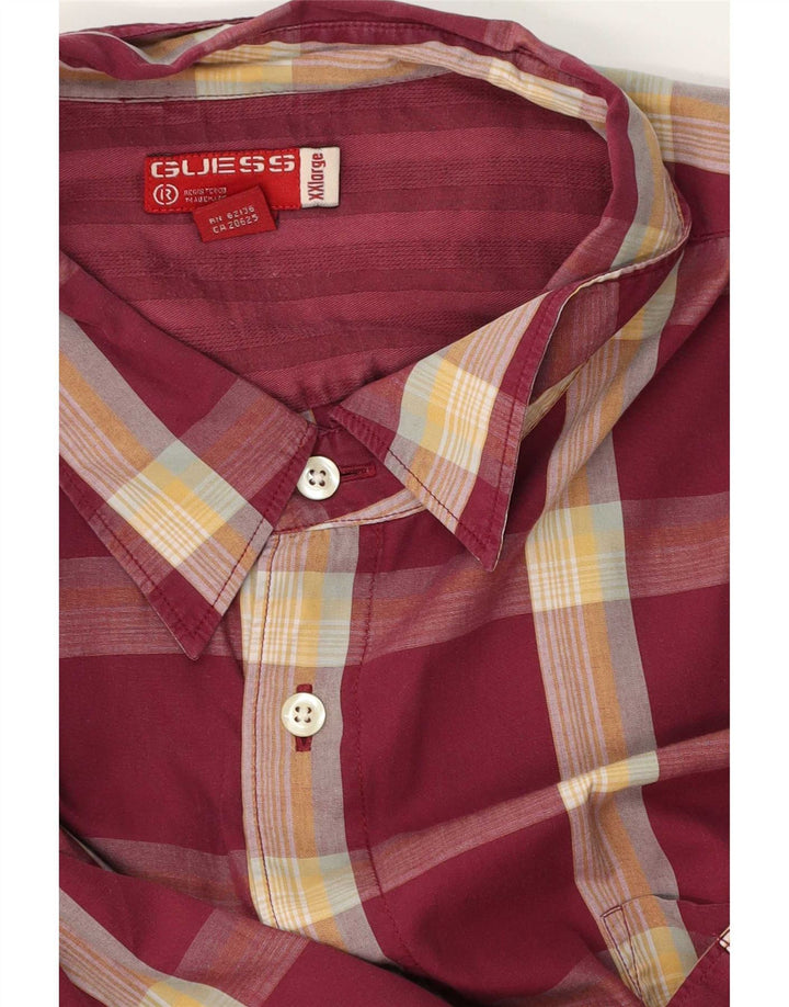 Guess muška košulja kratkih rukava 2XL bordo karirano