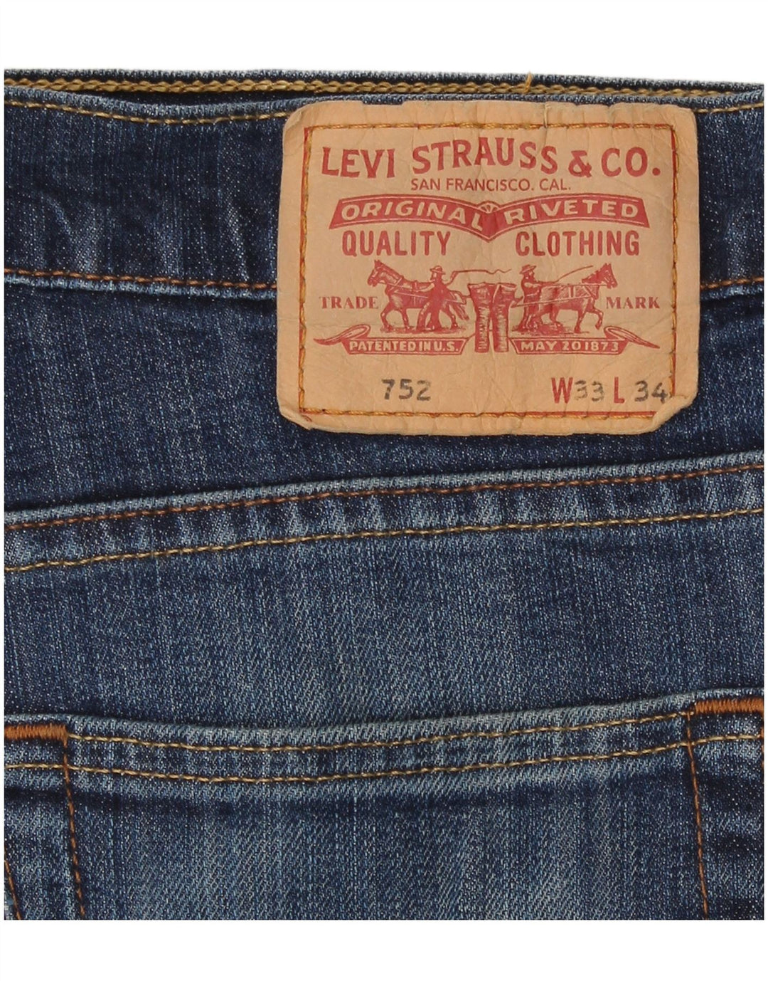 Levi's ženske 752 ravne traperice W33 L31 plavi pamuk