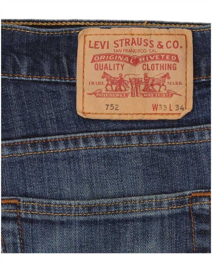 Levi's ženske 752 ravne traperice W33 L31 plavi pamuk