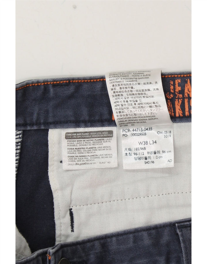 DOCKERS Ravne muške chino hlače W38 L30 tamnoplavi pamuk