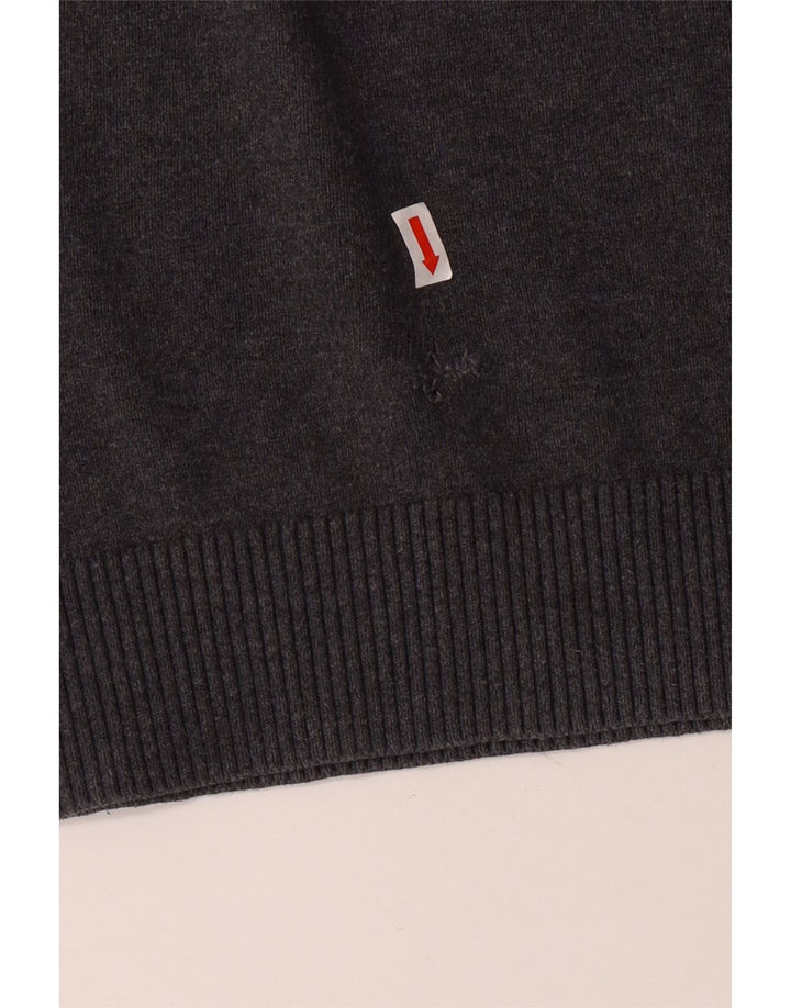 TOMMY HILFIGER Mens Crew Neck Jumper Sweater Medium Grey Cotton