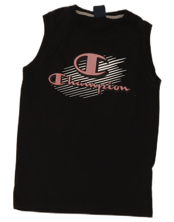 Champion Boys Graphic Vest Top 11-12 Years Large Crni Pamuk