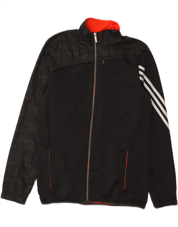Gornja jakna od trenirke Adidas za dječake 15-16 godina, crni poliester