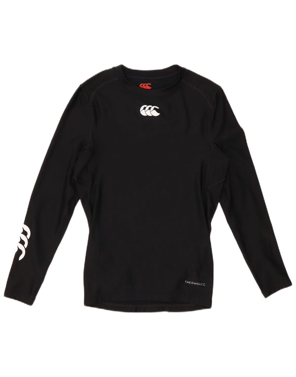 CANTERBURY Womens Graphic Top Long Sleeve UK 12 Medium Black Polyester