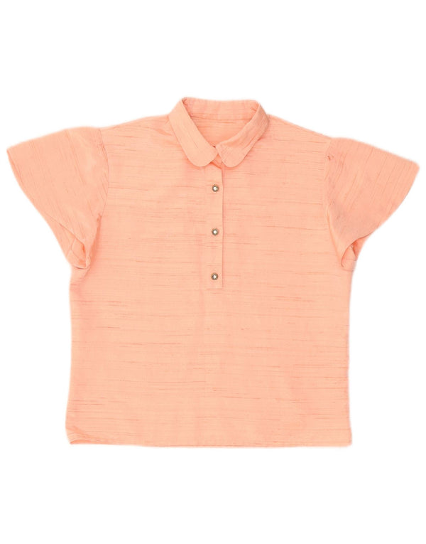 Vintage ženska skraćena polo majica UK 12 srednje ružičaste fleke