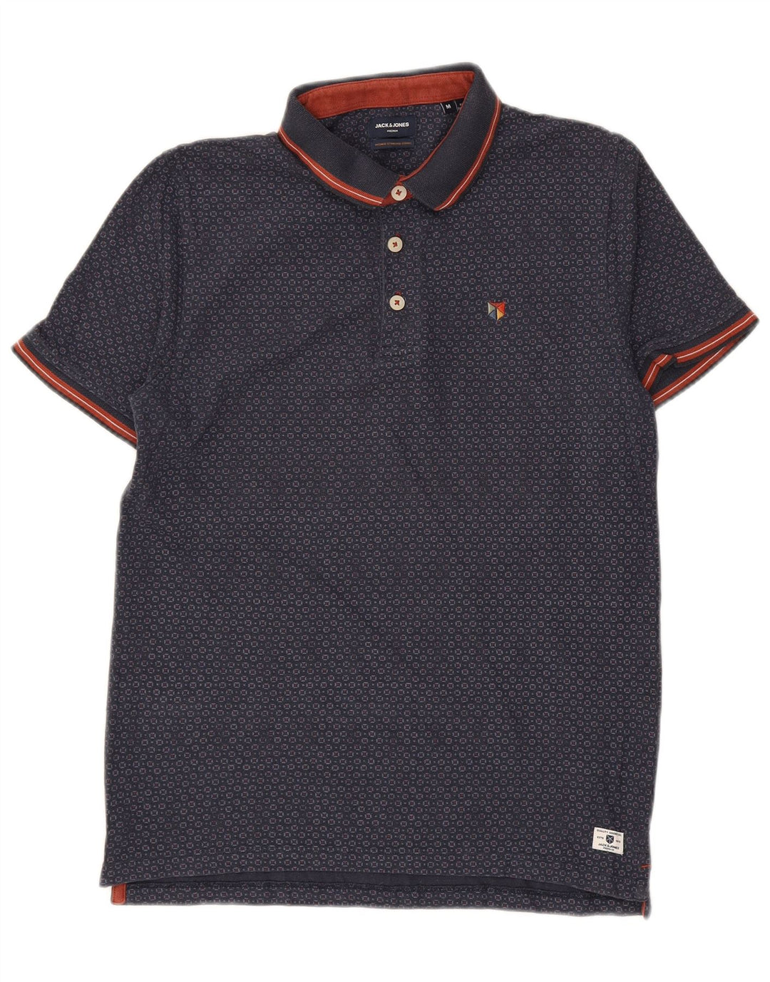 JACK & JONES Muška vrhunska polo majica Srednje tamnoplavi geometrijski pamuk