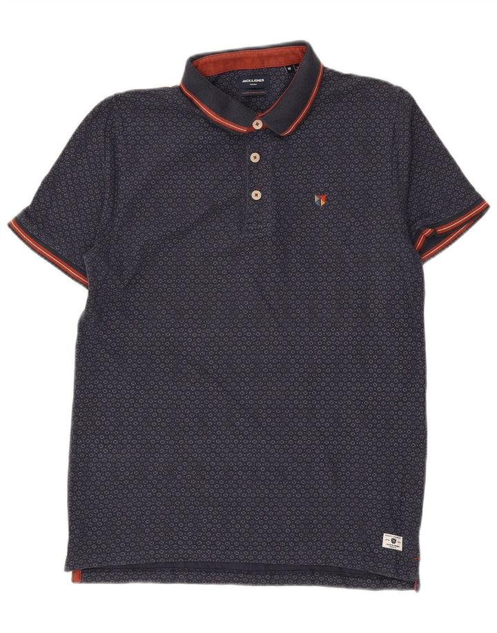 JACK & JONES Muška vrhunska polo majica Srednje tamnoplavi geometrijski pamuk