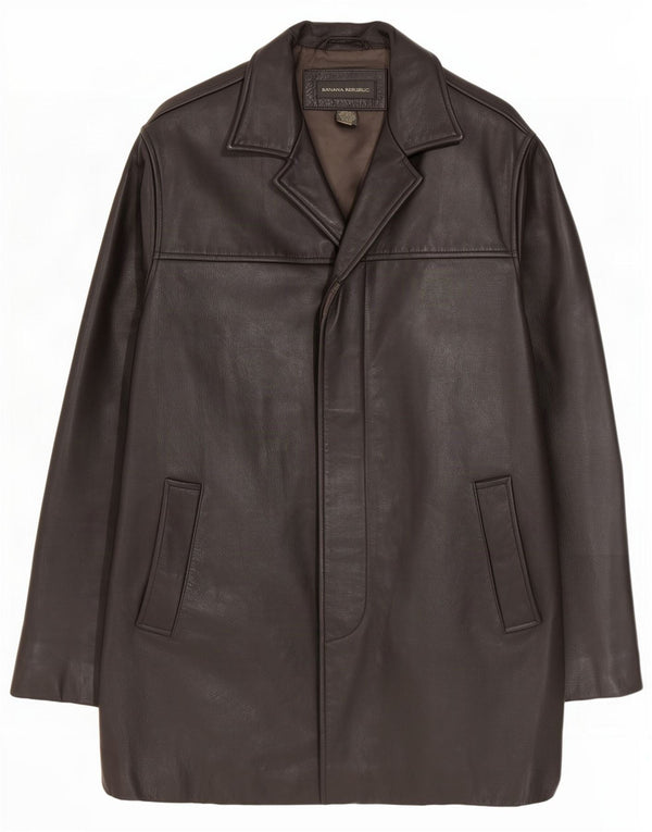 Banana Republic muški kožni kaput UK 38 Srednje crni
