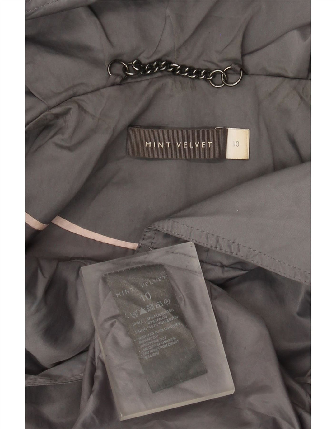 MINT VELVET Ženska velika pomoćna jakna UK 10 Mala siva poliester
