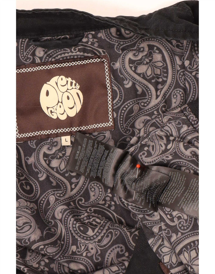 Pretty Green muška bomber jakna UK 40 Veliki crni pamuk