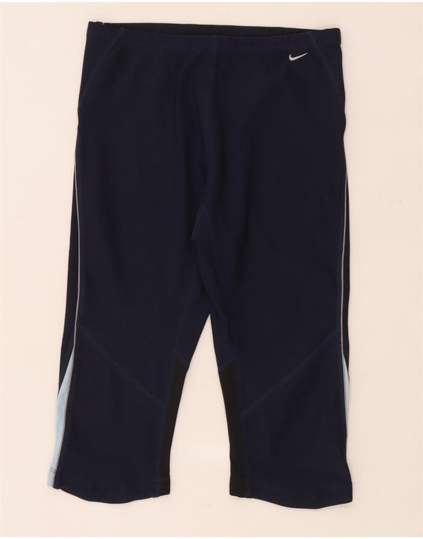 Nike ženske kapri tajice UK 14/16 velike tamnoplave poliesterske boje