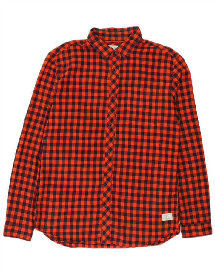 Jack & Jones muška uska košulja XL crveni pamuk od ginghama