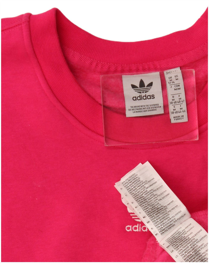 Adidas veliki ženski džemper UK 12/14 srednje ružičasti poliester