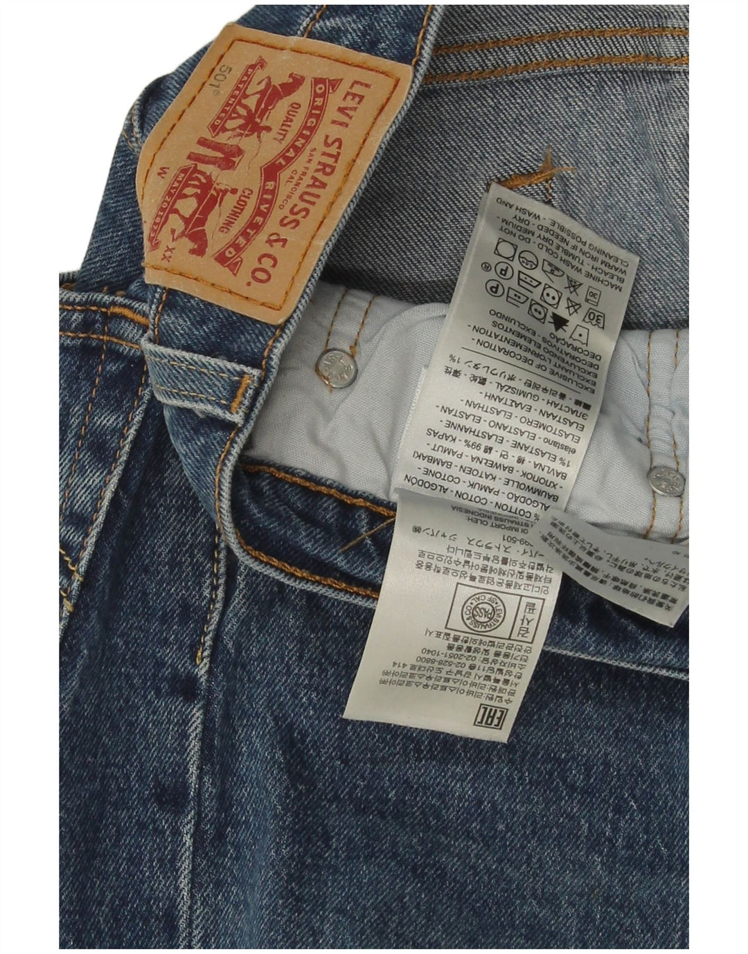 Levi's muške 501 ravne traperice W30 L30 plavi pamuk