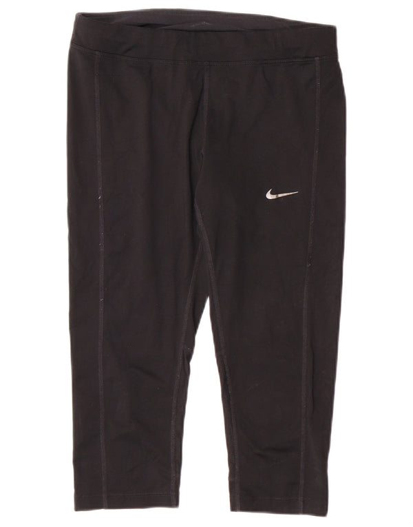 Nike Ženske Dri Fit Capri Leggings UK 10 Male crne poliesterske sportske