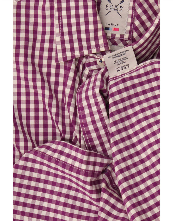 Crew Clothing Muška košulja Velika ljubičasta pamuk od ginghama