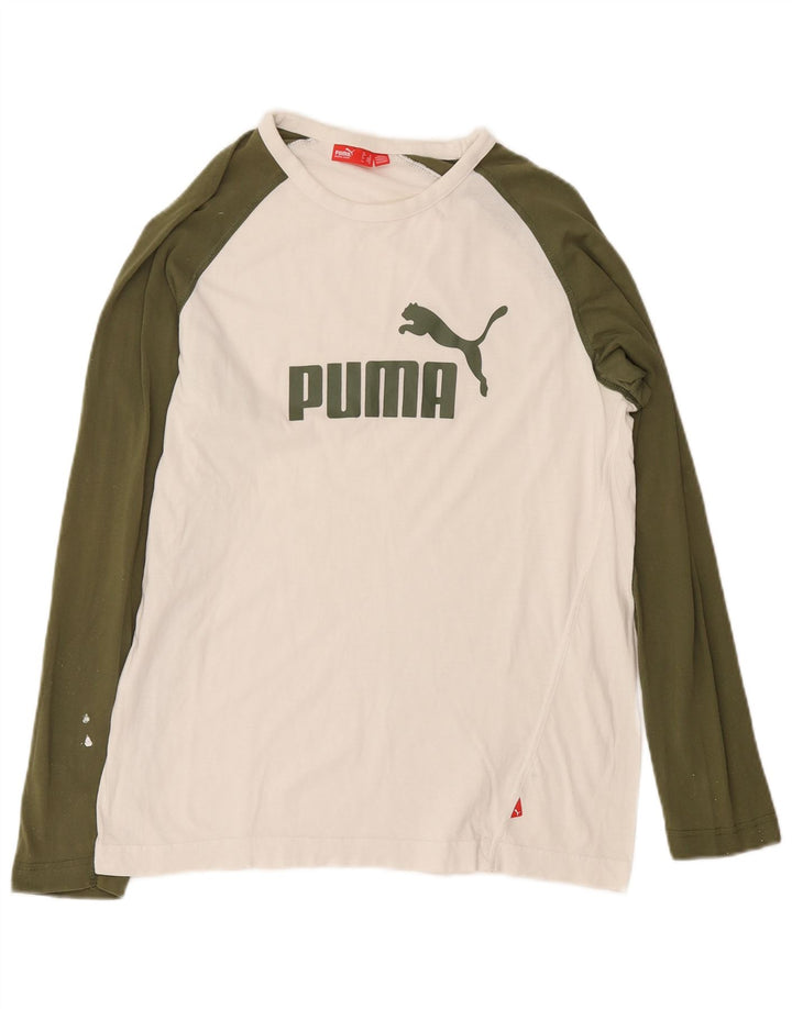 Puma muška grafička majica dugih rukava srednje bijele boje