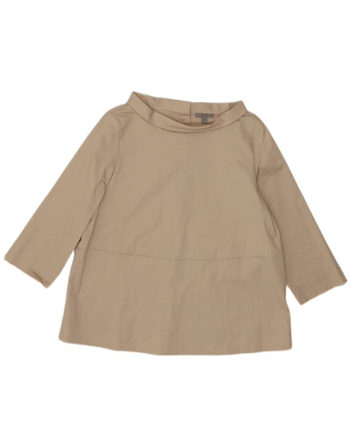 Cos Womens 3/4 Sleeve Blouse Top EU 40 Medium Beige Cotton