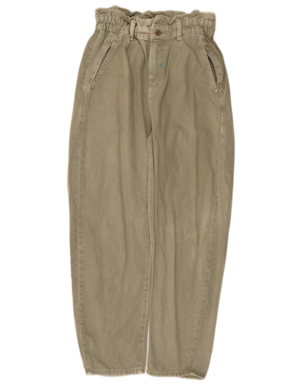 Zara ženske skraćene sužene hlače visokog struka EU 36 XS W26 L26 Kaki