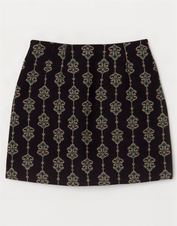 Zara ženska mini suknja XS W24 mornarsko plava paisley poliester