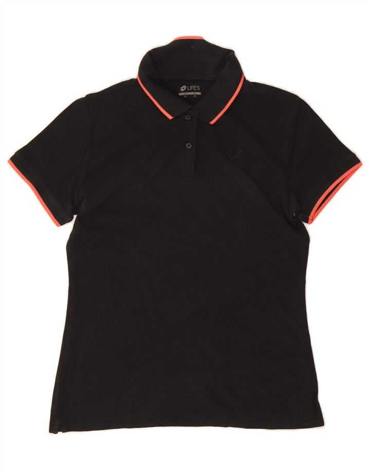 LOTTO Womens Polo Shirt UK 14 Medium Black Vintage Lotto and Second-Hand Lotto from Messina Hembry 