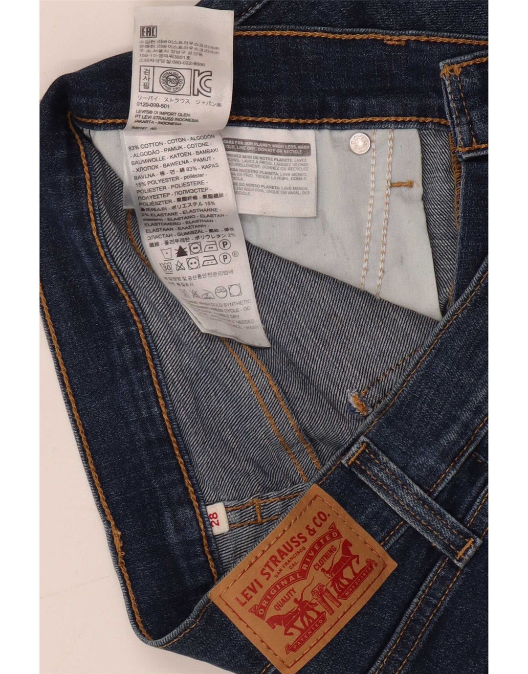 Levi's ženske traper kratke hlače W28 srednje plavi pamuk