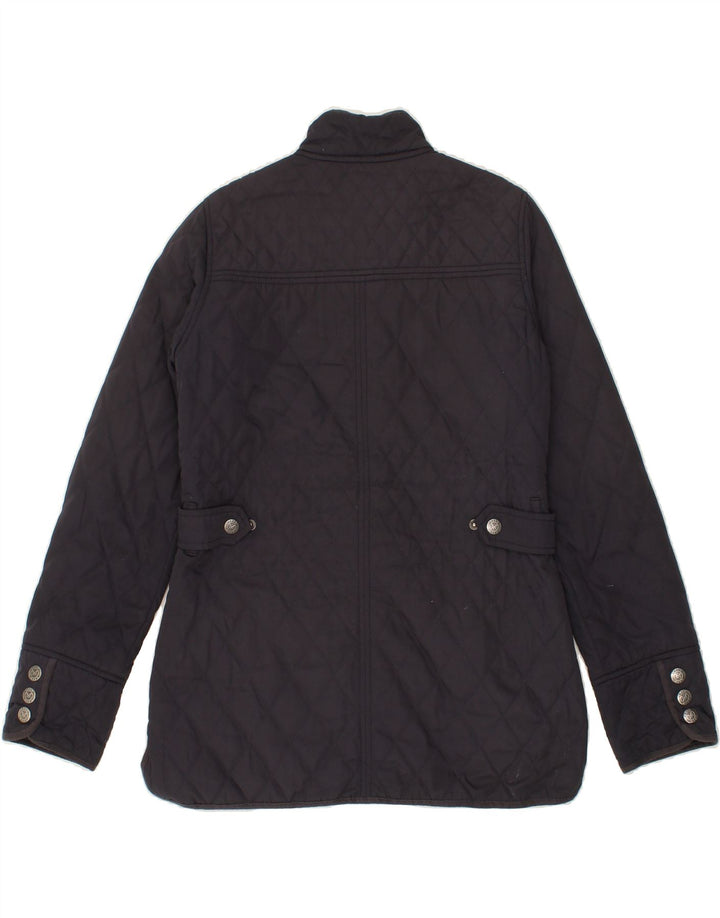 CREW CLOTHING Womens Quilted Jacket UK 10 Small  Navy Blue Polyester Vintage Crew Clothing and Second-Hand Crew Clothing from Messina Hembry 