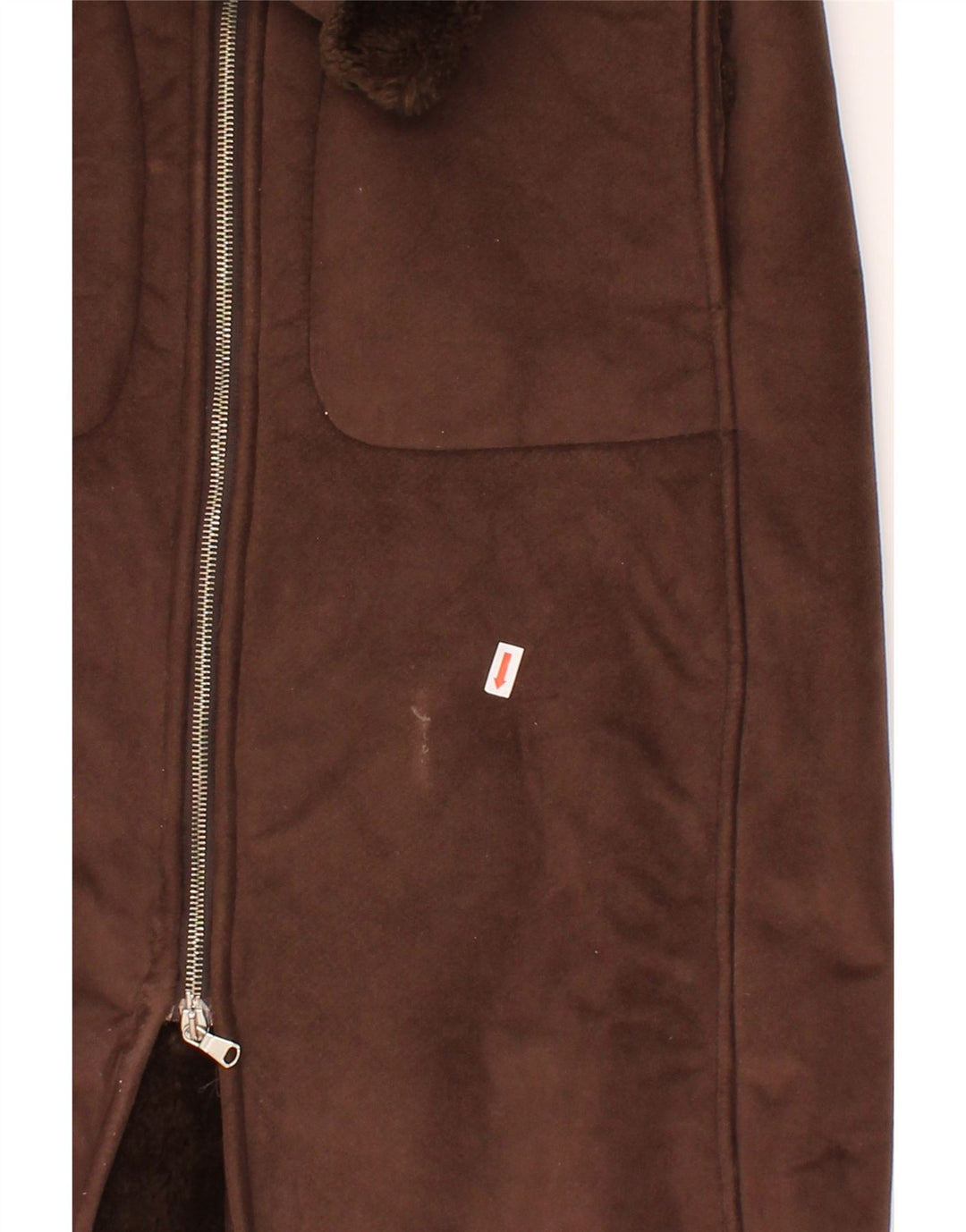 BENETTON Womens Sherpa Coat UK 16 Large Brown Modacryl Vintage Benetton and Second-Hand Benetton from Messina Hembry 