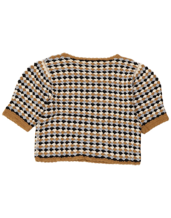 ZARA ženski pulover s kratkim izrezom UK 14 Veliki višebojni