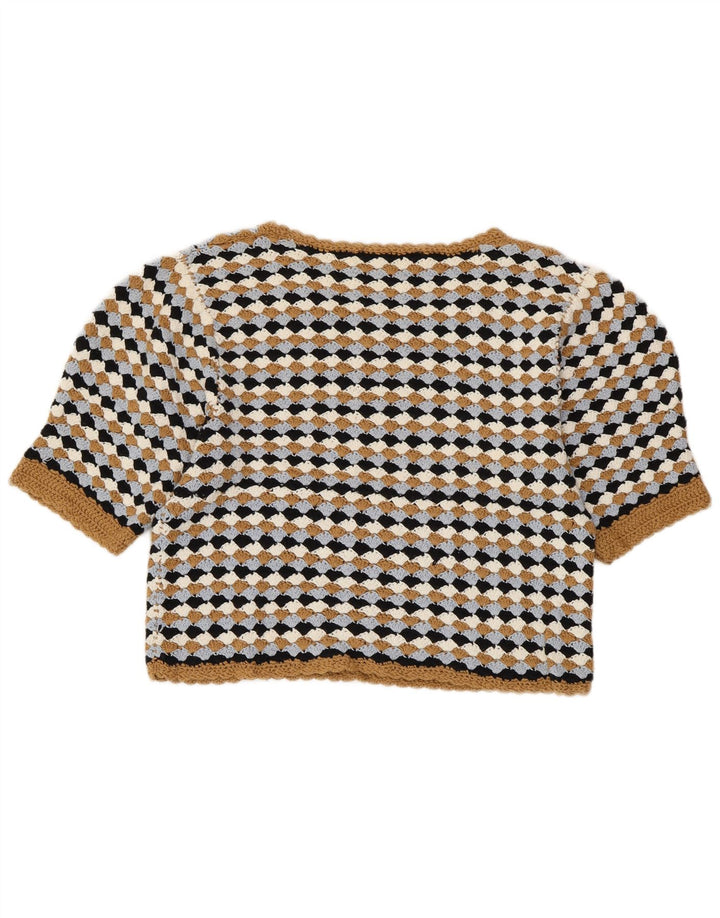 ZARA ženski pulover s kratkim izrezom UK 14 Veliki višebojni