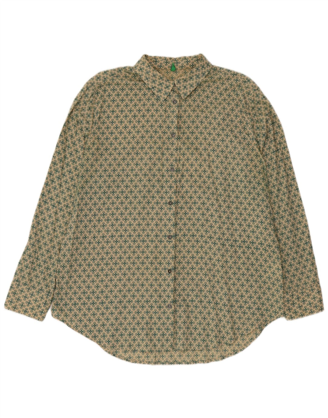 BENETTON muška košulja velika zelena cvjetna pamuk