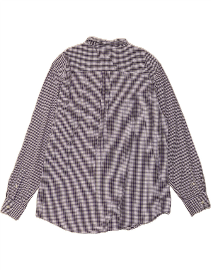 CHAPS Mens Custom Fit Shirt 2XL Blue Gingham Cotton Vintage Chaps and Second-Hand Chaps from Messina Hembry 